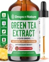 Groene thee 10:1 Extract 50% EGCG - Green Tea Liquid Drops - Vegan, 4X krachtiger dan pillen en capsules - 2oz Antioxidant & Immuun Supplement - huid, hart ondersteuning, hersenen gezondheid & geheugen Boost