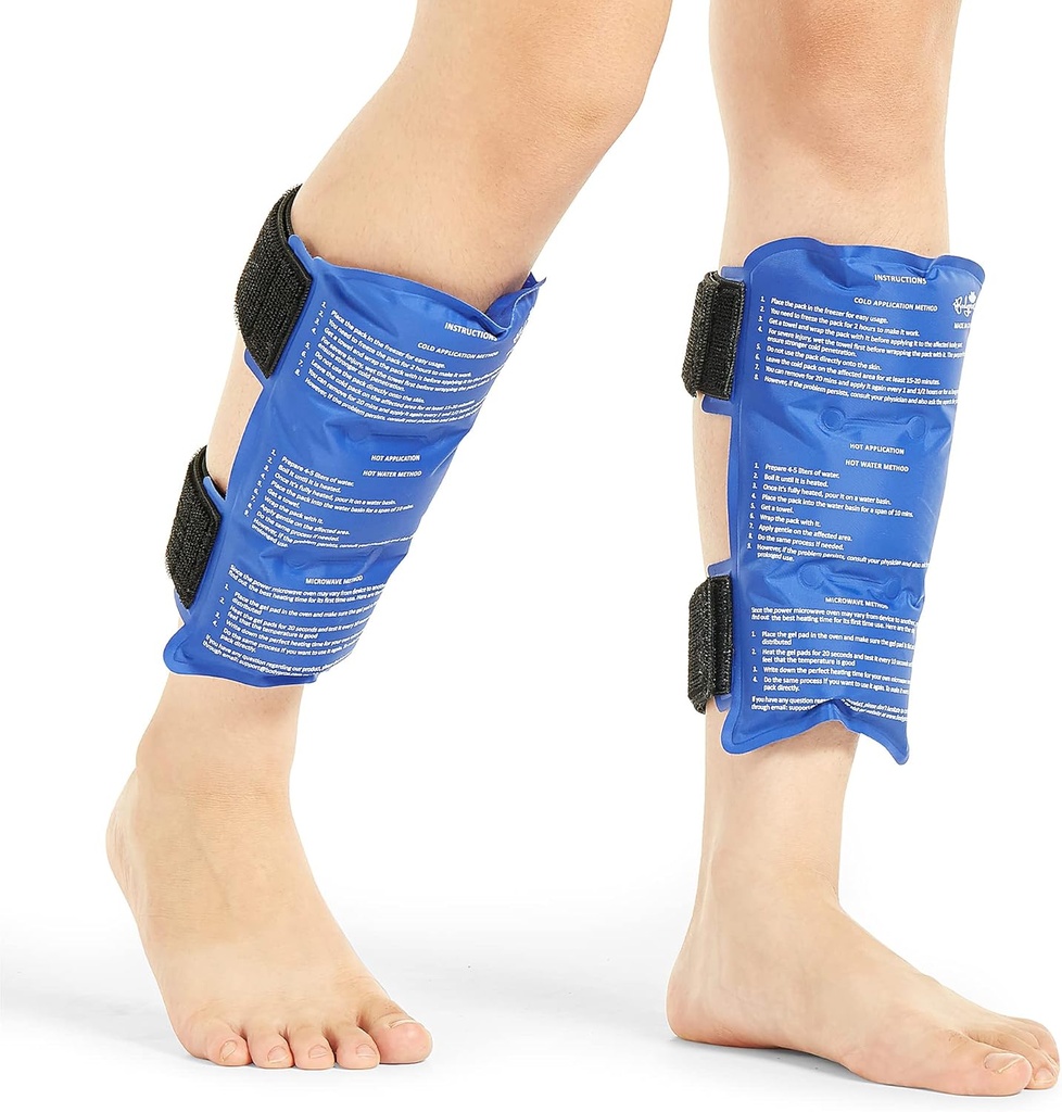 BODYPROX Shin Splint Ice Pack 2 Pack - Herbruikbare koude en warme wrap voor Shin Splints pijnverlichting, flexibel ijspakket voor hardlopers