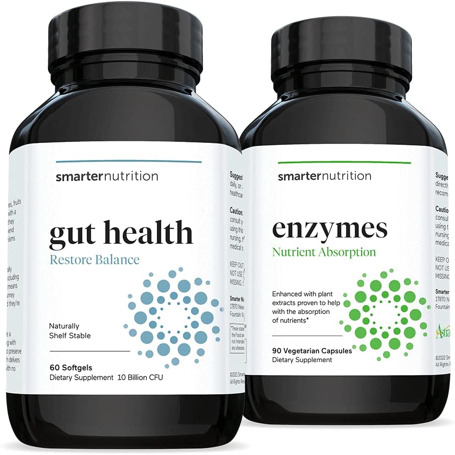 Slimmere Gut Health Probiotica - Superieure Digestieve & Immune Support + Slimmere Voeding Enzymen - Dagelijkse Digestieve Hulpmiddelen met 16 Verschillende Natuurlijke Enzymen
