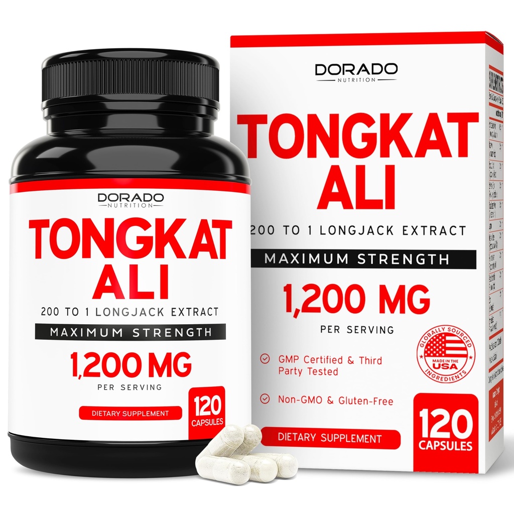 Tongkat Ali For Men 1200mg (200 à 1 extrait) - 120 Capsules - Supplément Longjack - Supplément Premium Tonkat-Ali - Soutien de la force, de la conduite, de la performance sportive et de la masse musculaire - Sans gluten et sans OGM
