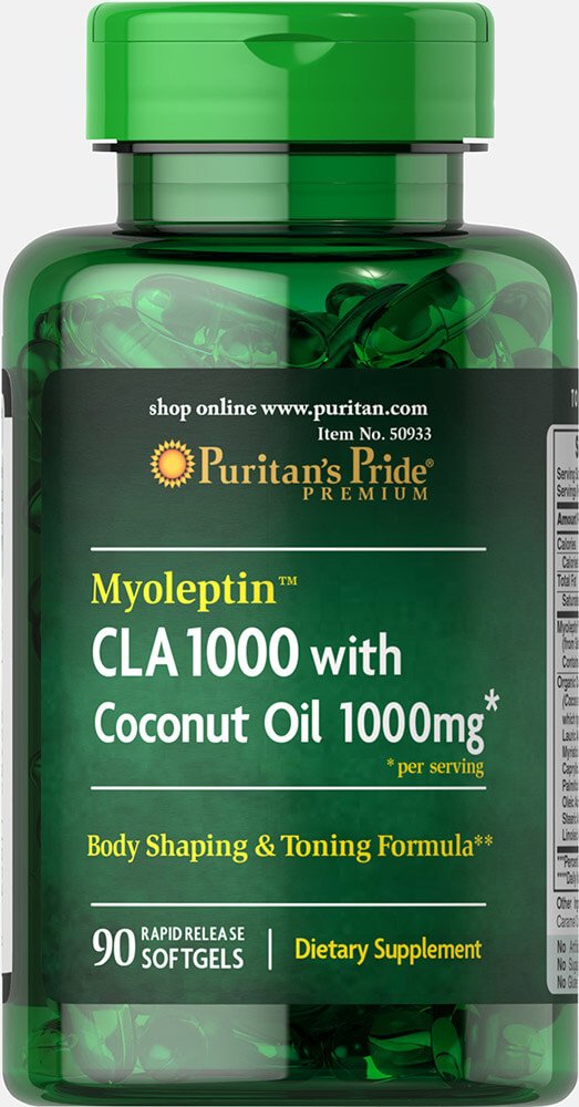 Puritan's Pride Myoleptine CLA 1000 met kokosolie-90 Softgels