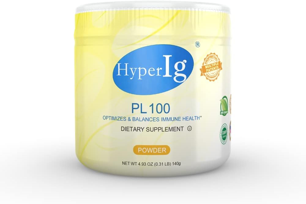 PL-100 Egg Proteïnepoeder, Hyperimmune Egg-supplement, 140 g Immune Support, Digestief Wellness, Energie en Spiersterkte, Glutenvrij