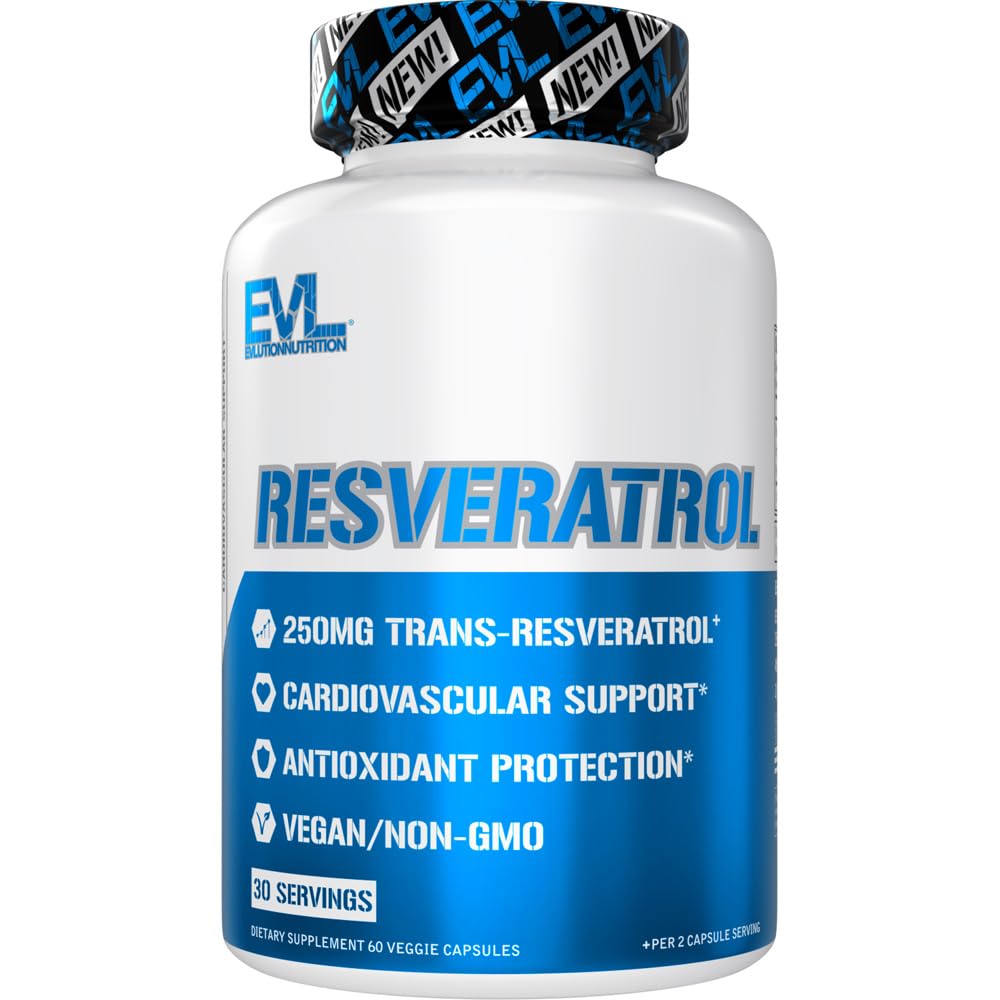 Evlutie Anti Veroudering Trans Resveratrol Supplement Voeding Super Antioxidant Supplement met 250mg Trans-Resveratrol van Resveratrol 500mg Japanse Knotweed Extract voor Immune en Hart Gezondheid