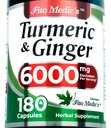 Lab FITO MEDIC'S Supplément curcuma et gingembre : 6000 mg 180 Caps.