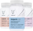 Vitruvin Sport Recovery (Apigenin 2 x 50mg, COQ10 200mg, Resveratrol 500mg) Vegan, Non-GMO, Gluten-Free, Gelatin-Free.