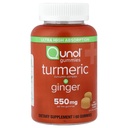 Qunol Kurkuma en Gember Gummies, Gummy met 500mg Kurkuma + 50mg Gember, Gezamenlijke Ondersteuning Supplement, Ultra Hoge Absorptie Tumerische en Gember, Veganistisch, Glutenvrij, 1 Maand Levering 60ct Gummies