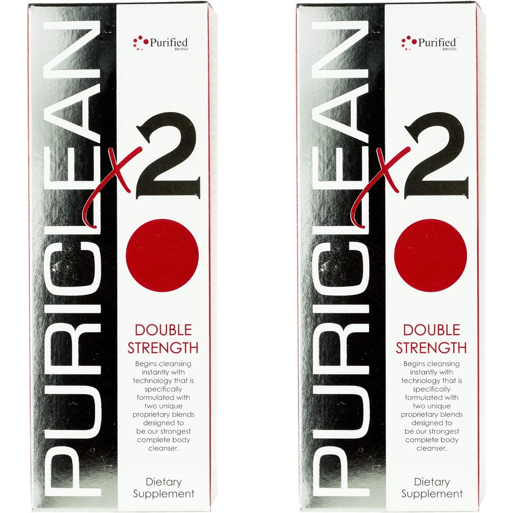 Wellgenix Puriclean x2 Detox Cleanse - Double Strength Deep System Cleanser - Geformuleerd met twee unieke merkelijke blends voor de sterkste reiniger, Verwijder Toxins - 16 oz, 4 Capsules, 2 Pack