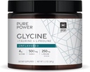 Dr. Mercola Pure Power Glycine + Taurine & L-Proline, Unflavored, 5.2 oz (147 g), 30 porties (1 Jar), 4 glycine, 500 mg Taurine, 250 mg L-Proline, Non-GMO, NSF gecertificeerd voor Sport