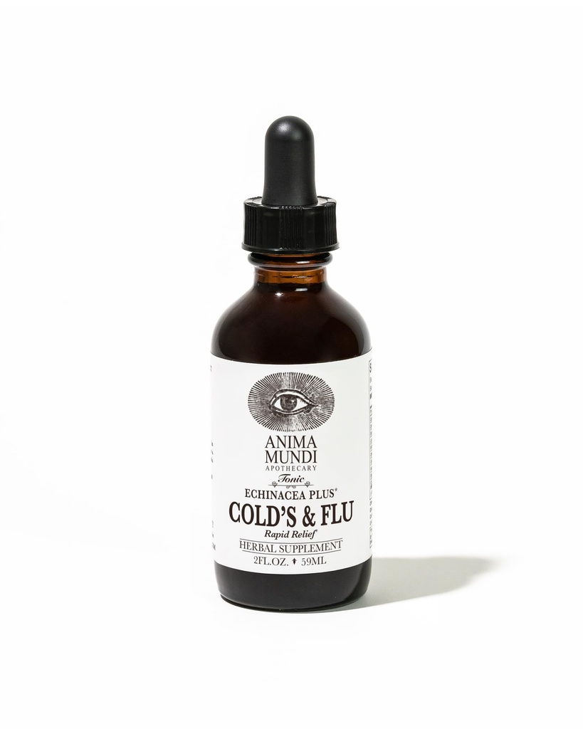 Anima Mundi Apothecary Cold's & Flu Tonic - Immune Support Drops with Echinacea, Knoflook, Turmeric Root & Fresh Gember - Immune System Support Liquid Supplement (2oz / 60ml)