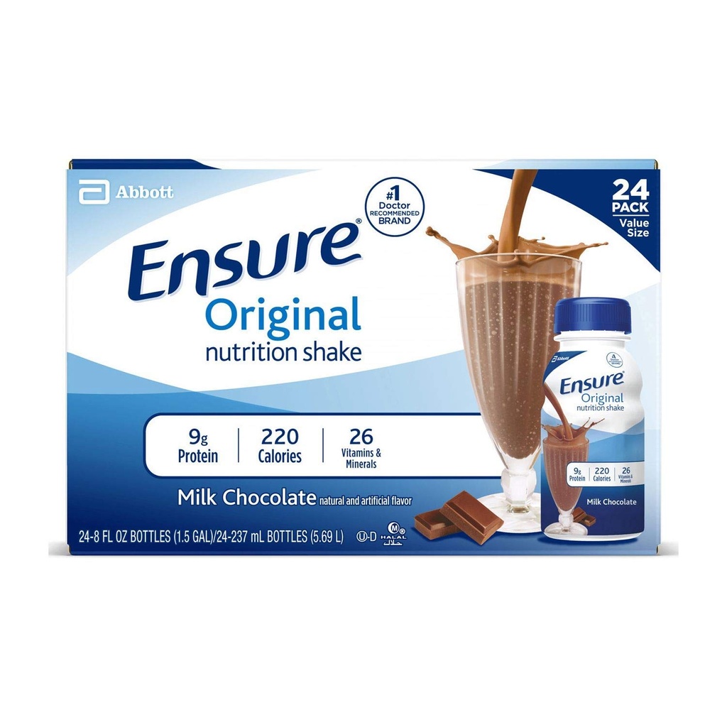 S'assurer que le chocolat au lait thérapeutique original, 8 Ounce Carton, Abbott 64937 - Cas de 24