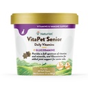 NaturVet VitaPet Senior Dagelijkse Vitaminen voor Katten Plus Glucosamine, specifiek samengesteld om essentiële mineralen, 90 g, 60 Tellen