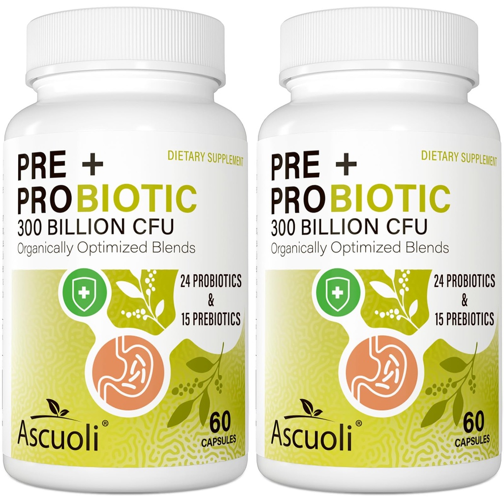 Probiotiques pour les femmes et les hommes - 300 milliards CFU, 24 souches + 15 herbes biologiques mélange de prébiotiques, probiotique quotidien pour la santé digestive, immune, Gut, Bloating - 120 Capsule végétarienne (120 jours d'approvisionnement)