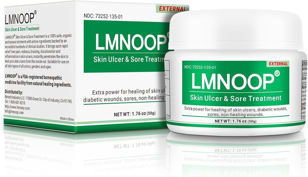 LMNOOP® huid Ulcer Genezing Zalf, voor voet & been Ulcers, Sores, Varicose Ulcers, Stasis Ulcers, Bedden, Snijwonden, Brandwonden, Huidinfecties, Natuurlijke Ingrediënten Deep Wound Healing Zalf
