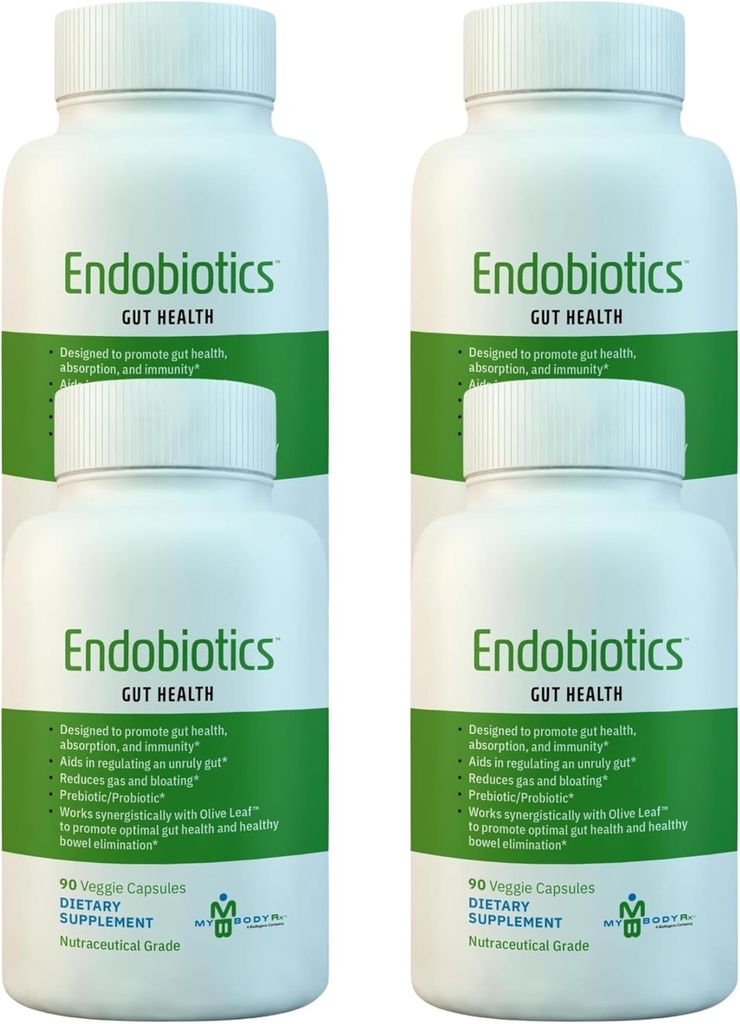 Endobiotica Gut Support Supplement - Rijke Blend van Acht Beneficiele Bacteriën voor Optimale Digestieve Gezondheid-90 Capsules 4pk