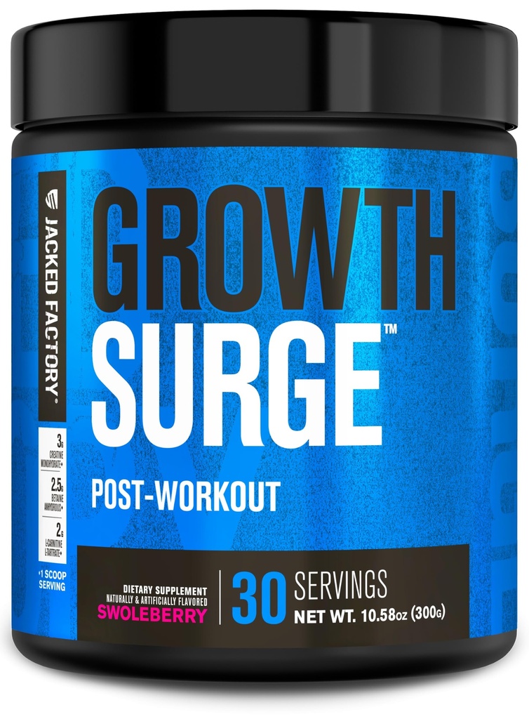 Creatine après l'entraînement avec L-Carnitine - Constructeur de muscles quotidien et supplément de récupération avec la créatine monohydratée, bêtaine, L-Carnitine L-Tartrate - 30 portions, Swoleberry