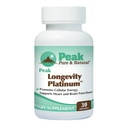 Peak Longevity Platinum PQQ Supplement met Co-enzym Q10 - Pyrrolochinoline Quinon met Ubichinol CoQ10 en Shilajit - Mitochondrial Supplement voor natuurlijke energie en gezonde veroudering (30 Softgels)