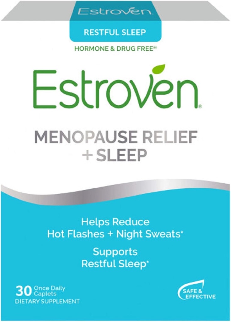 Estroven SLEEP COOL + CALM | Menopause Relief Dietary Supplement | Estrogen Free** | Helps Reduce Hot Flashes & Night Sweats* | 30 Caplets