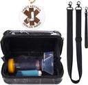 MGZNTY Travel Carrying Case voor Astma Inhaler, Inhaler Spacer voor kinderen en volwassenen, maskers, houder tas met schouder Crossbody Touw en Mesh Pocket voor de geneeskunde (alleen geval) (zwart marmer)