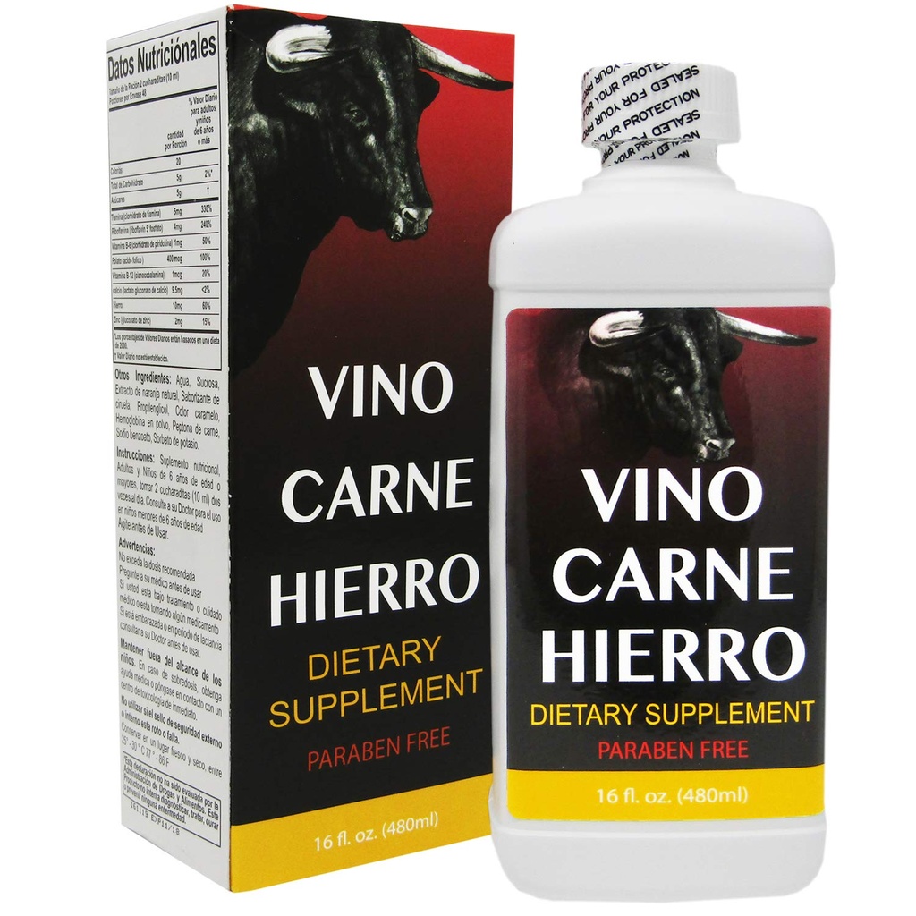 Vino Carne Hierro 16 oz Paraben Vrij