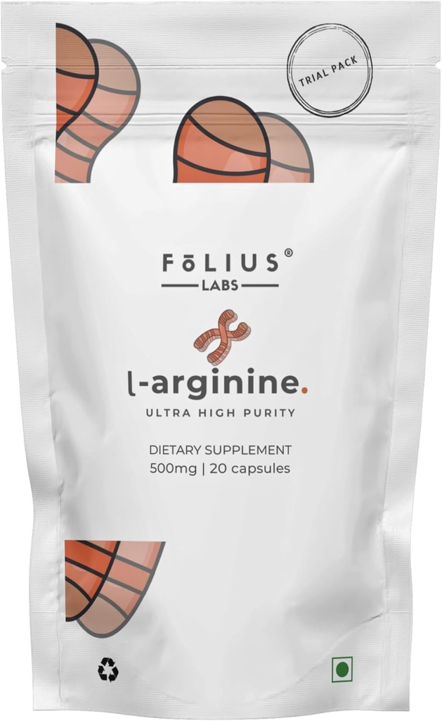 Supplément L-Arginine 1000mg pour les hommes et les femmes - Supporte la production d'oxyde nitrique - Supporte la circulation sanguine - Supplément d'acide amino préentraînement (10 jours)