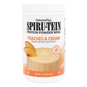 NaturesPlus SPIRU-TEIN Shake - Pêches et crème - 1,1 lb, poudre de protéines de spiruline - substitut de repas à base de plantes, vitamines et minéraux pour l'énergie - végétalien, sans gluten - 15 portions
