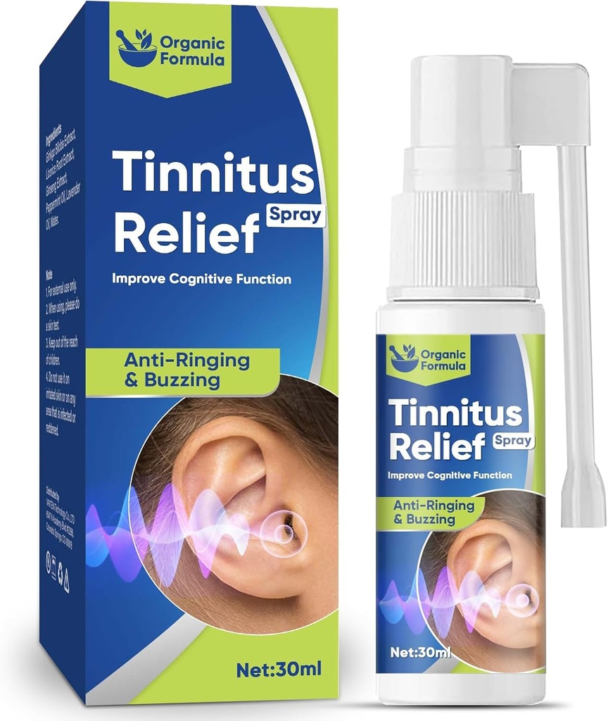 TUHIMO Tinnitus Rëliëf voor Ring Oor,Natuurlijk effectieve Tinnitus behandeling Spray, 30ml-Blue