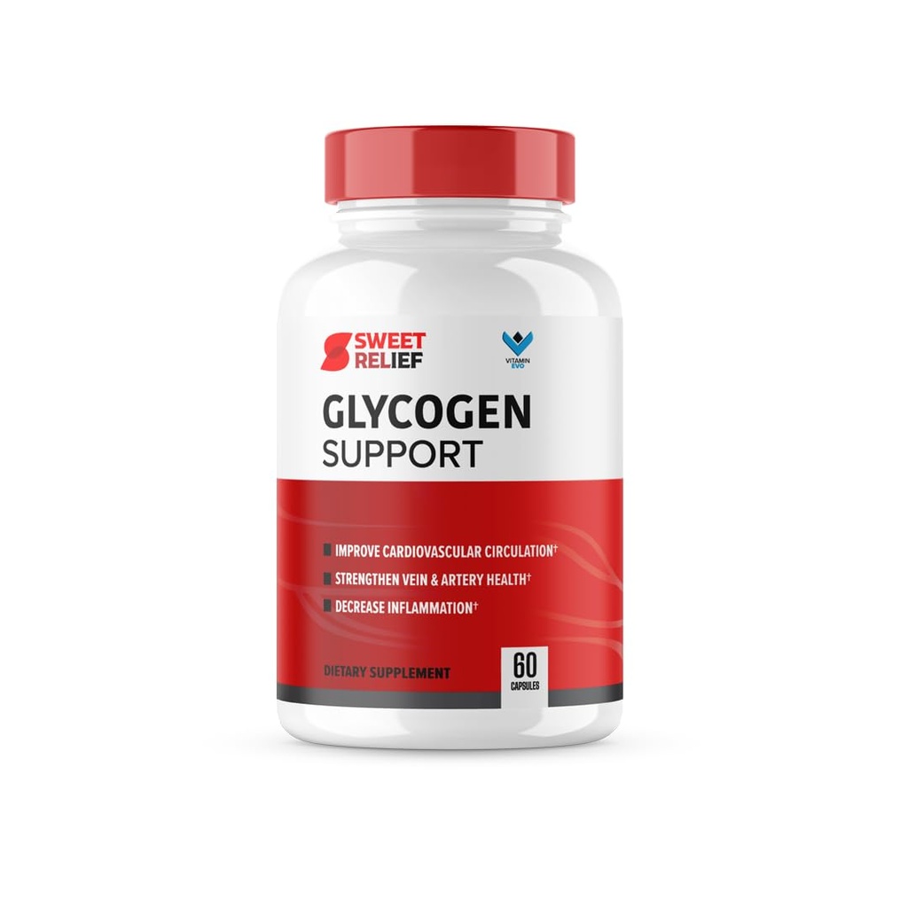 Sweet Relief Glycogen Support - SweetRelief Blood Vessel Cleaner, Capsules Sweet Relief, Formule avancée Glyco Optimizer, Sweet Relief Reviews (60 Capsules) 1 mois d'approvisionnement