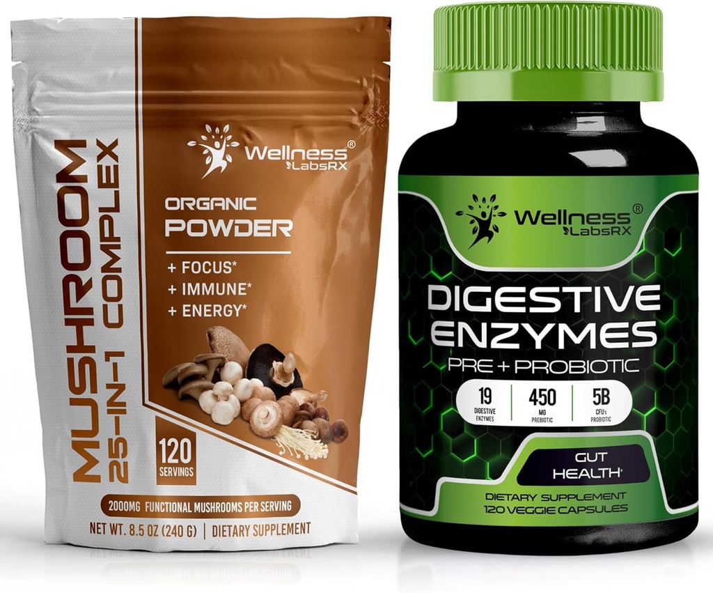 WELLNESS LABSRX paddopoeder 2000mg - Digestieve enzymen met probiotica en prebiotica