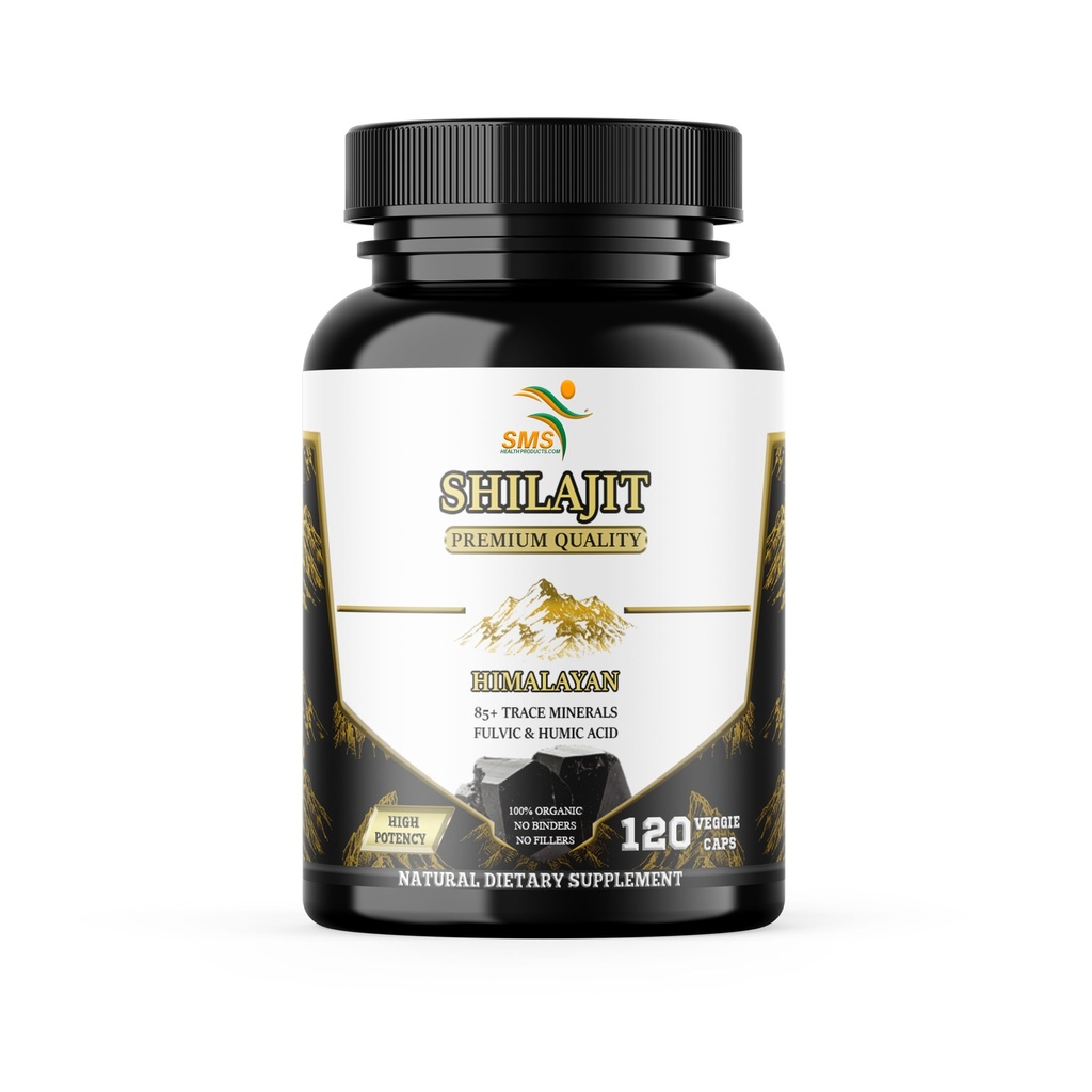 Shilajit Pure Himalaya Capsules (Fulvic Acid Supplement) 1000mg Organic Shilajit Extract per Serving, 120 Tellen (85+ Trace Minerals, Geen Fillers, Geen Binders)