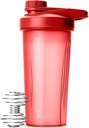 Bouteille de stylo-shaker pour mélanges de protéines, 28 oz, rouge avec bouchon twist et boule de fouet, tasse de mélangeur pour Shakes