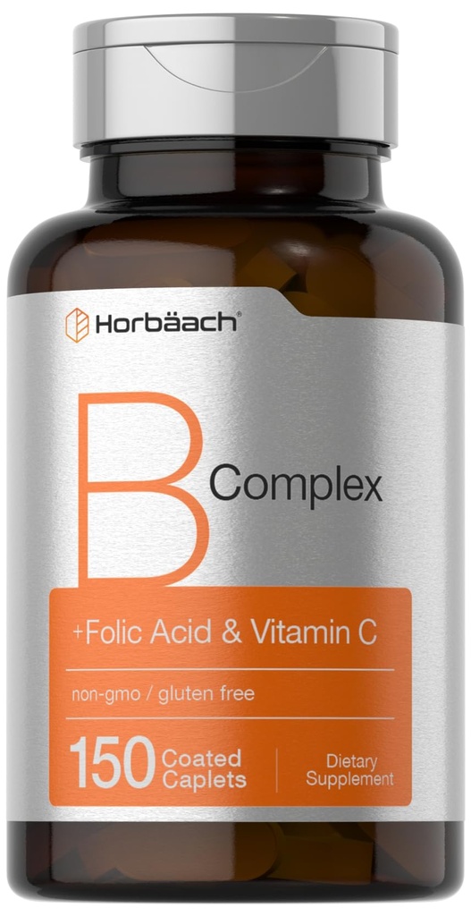 Horbiach B Complexe vitamines voor vrouwen en mannen 150 caplets met foliumzuur en vitamine C 