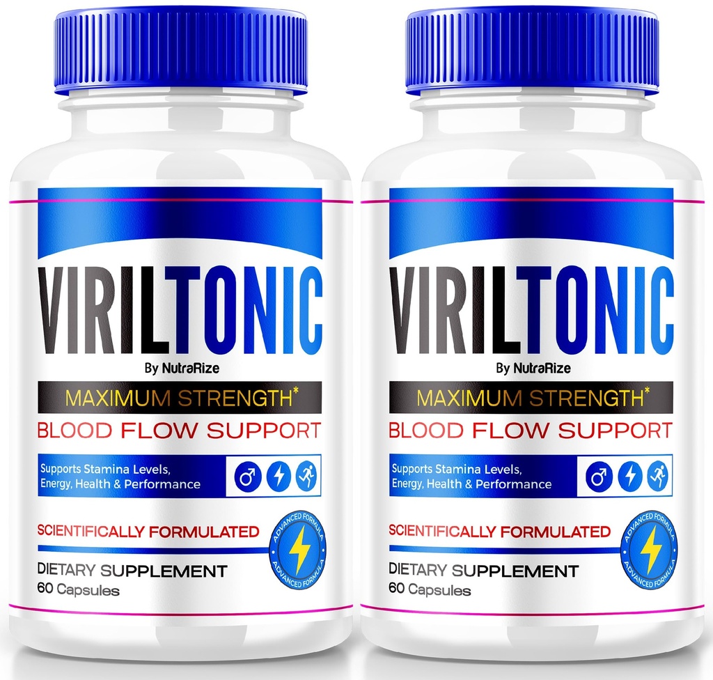 NutraRize (Pack de 2 Capsules VirilTonic pour hommes, Formule Premium pour le support de performance globale, Supplément tout naturel pour la santé et le bien-être, VirilTonic24 Reviews (120 Capsules)