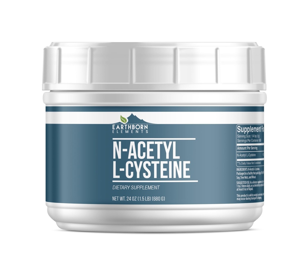 Éléments d'origine terrestre N-acétyl L-Cysteine (1,5 lb), complément alimentaire, tube refermable