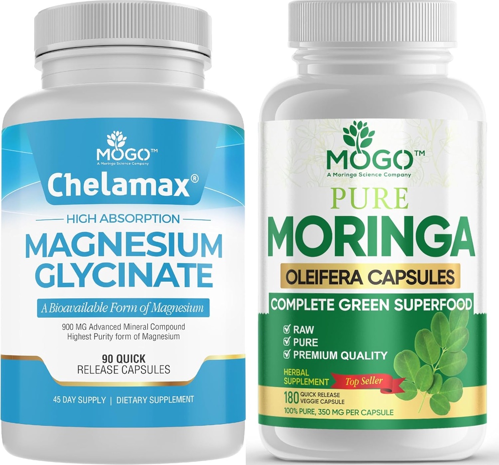 MOGO Pure Magnesium Glycinate en Moringa Capsule - Superfood + Better Mineral