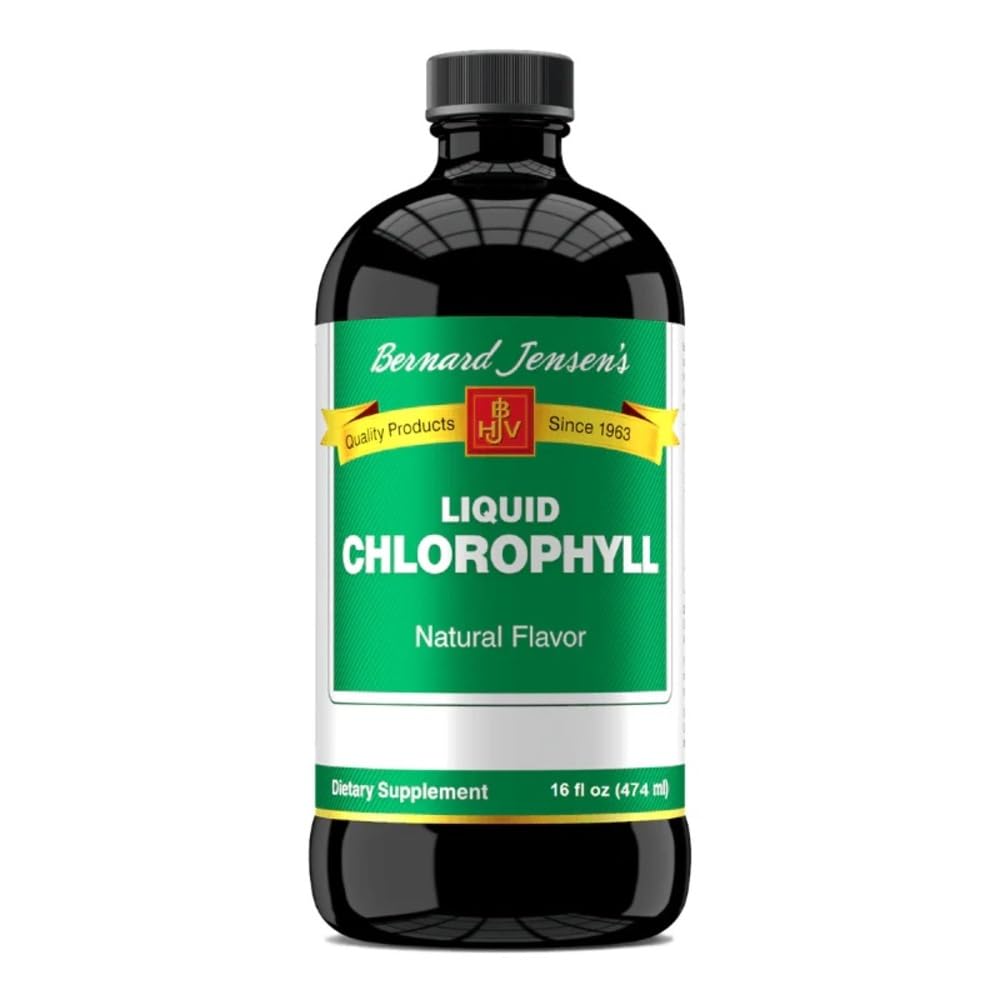 Bernard Jensen apporte un supplément liquide à la Chlorophylle naturelle pure 100%, ce qui favorise l'alcaline Ph.