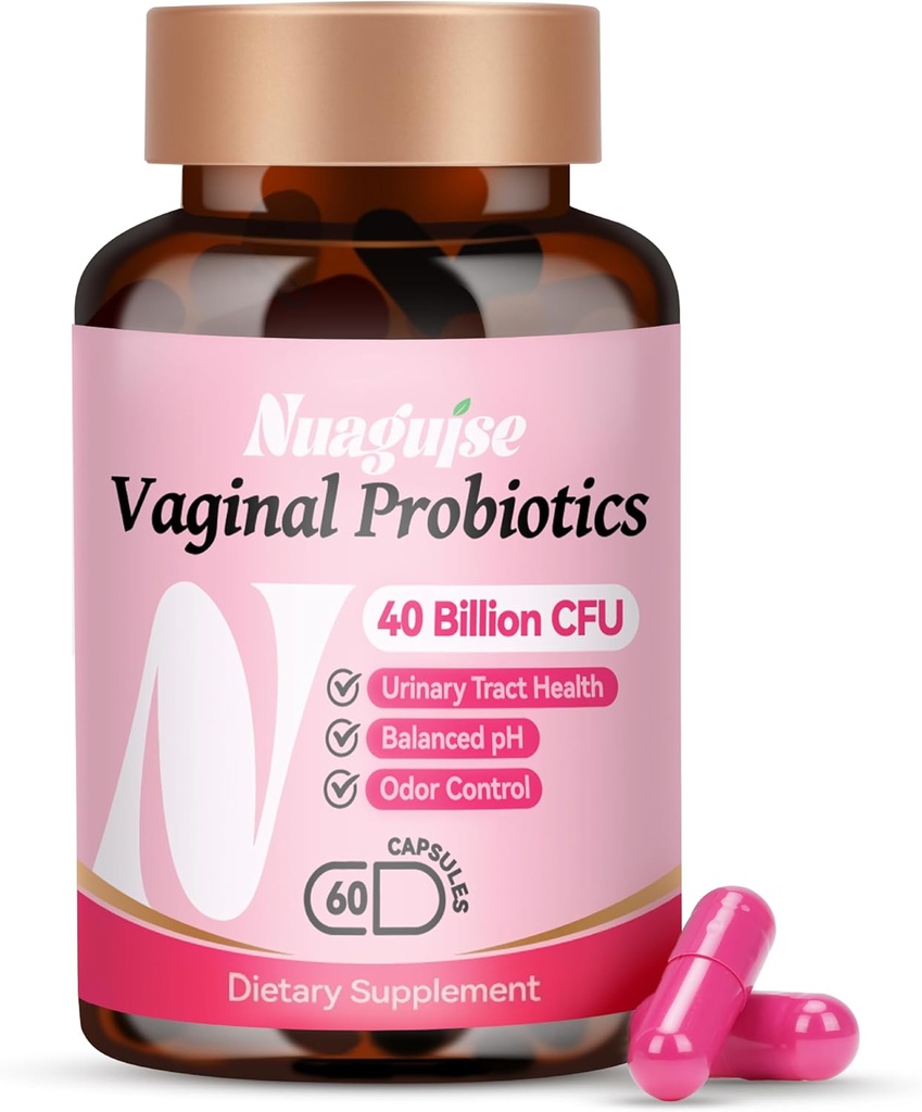 Probiotiques vaginaux pour les femmes,40 milliards d'UFC favorise l'équilibre du pH, santé de l'odeur vaginale et du trac urinaire avec prébiotiques biologiques, canneberge,60 capsules
