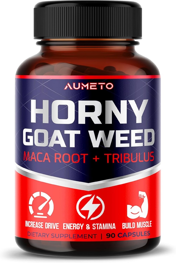 Geile Geit Weed Supplement met L-Arginine Tribulus Terrestris Maca Root Tongkat Ali - mannelijke energie, kracht en geheugen ondersteuning (90 Tellen (pakket van 1))