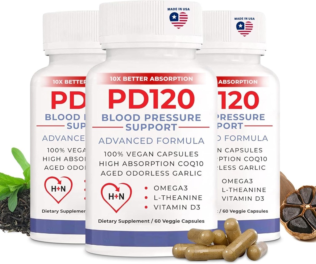 Bloeddruk Supplement om te helpen verminderen hoge bloeddruk natuurlijk, CoQ10, Nitric Oxid Oxid, Black Odorless Aged Knoflook, Omega 3, L-Theanine, Vitamine D3 voor Blood Pressure Ondersteuning