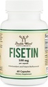Fisetine Supplement - 100mg Bioactieve Flavnonols, 60 Telling (Bioflavonoïde Polyfenolen Supplement vergelijkbaar met Apigenine, Luteoline en Quercetine) Veroudering Ondersteuning Senolytische door Dubbel Hout