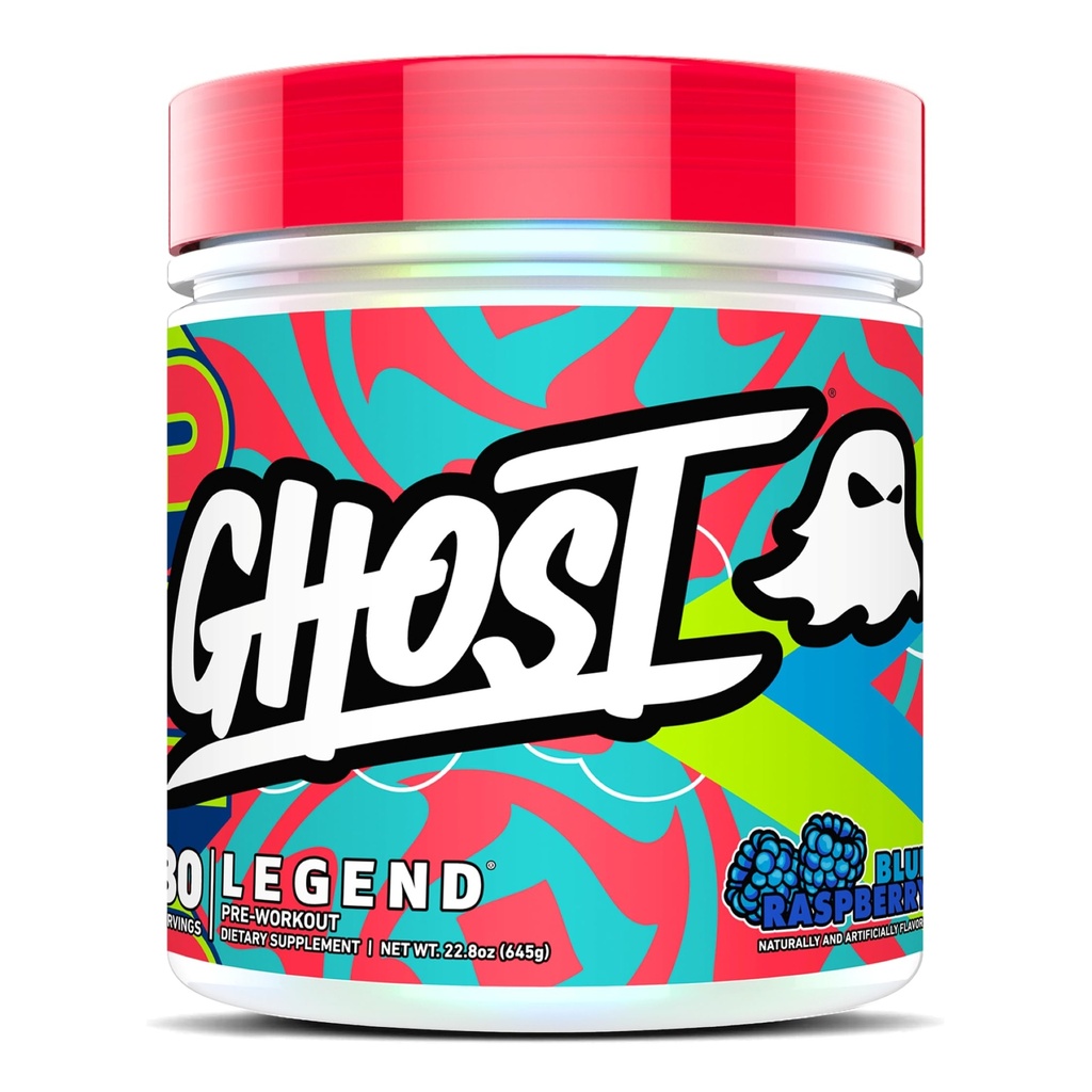 GHOST Legend Pre-Workout Powder, Blue Raspberry - 30 Servings – Pre-Workout for Men & Women with Choline, L-Citrulline, & Beta Alanine for Energy & Focus