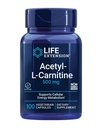 Extension de vie acétyl-L-Carnitine, acétyl-L-Carnitine, Vitamine C, Cerveau, Mood & Nerve Health, Énergie cellulaire, Approvisionnement de 3 mois, Sans gluten, Sans OGM, Végétarien, 100 capsules