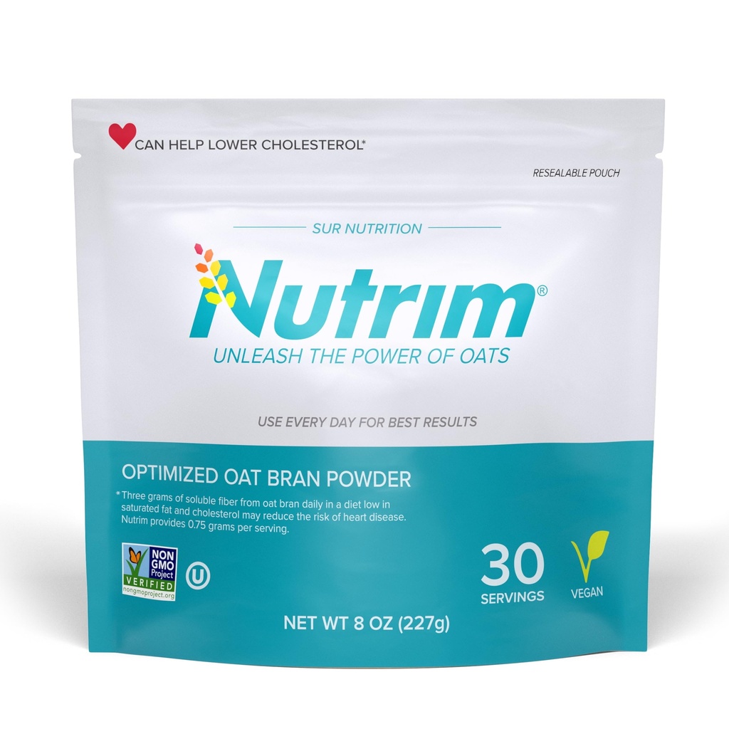Nutrim Avoine Bran poudre avec 750mg Beta Glucan par service - Facile-Mix fibre soluble pour la gestion du cholestérol et le soutien immunitaire - Cœur en santé, non-OGM et poudre d'avoine végétalienne