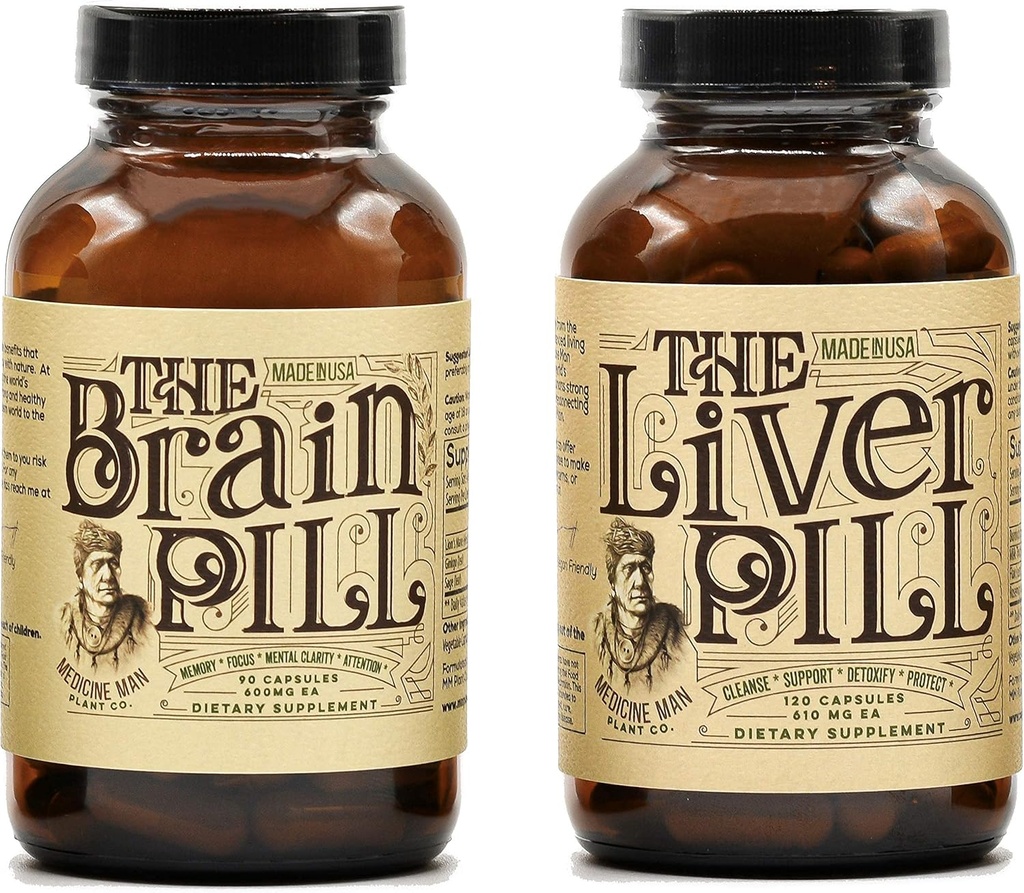Medicine Man Plant Co. - The Warrior Bundle - Lever en hersenen pillen - 30 Day Supply