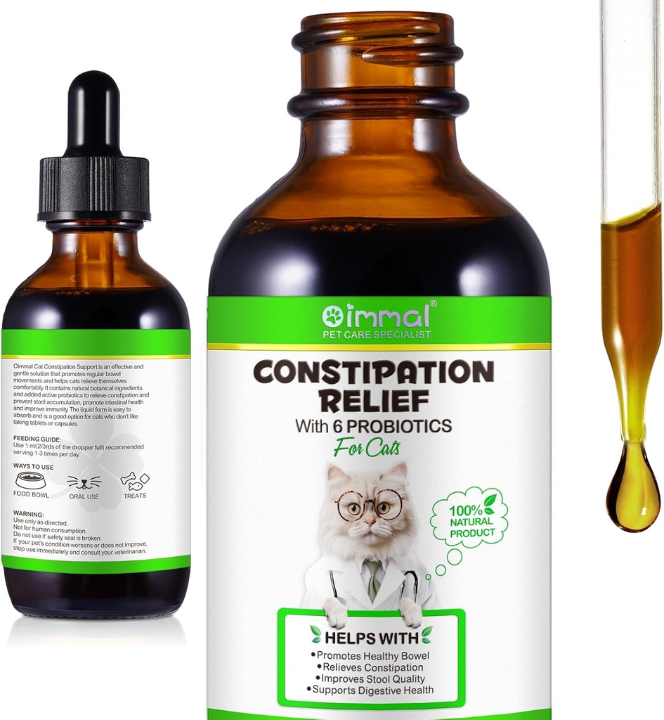 Cat Constipatie Relief, 2 Fl Oz Constipatie Relief for Cat, Cat Laxative, Cat Laxative Constipatie Relief, Stool Softener, Ondersteunt Decompensative Health