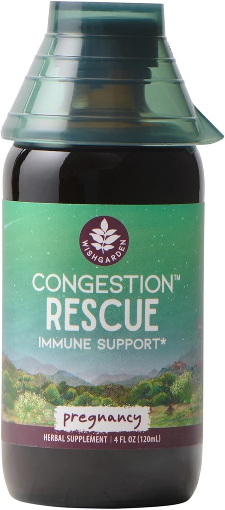 WishGarden Herbs Congestie Redding Immuun Ondersteuning voor de zwangerschap - kalmeert pijnlijke Throats, bovenste ademhalingstrek en sinussen, Ondersteunt een gezonde koorts reactie, veilig voor zwangerschap & postpartum, 4oz