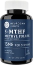Neurogan L-5-MTHF Methyl Folate Supplement, 15 mg - Active Folic Acid-Vegan, Glutenvrije en non-GMO - Ondersteunt cognitieve, cardiovasculaire en goede gezondheid - Made in USA, 90-dagen aanbod