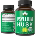 USDA Organic Psyllium Husk Vegan Capsules Made with Organic Psyllium Husk Seed. Fiber Supplement for Gut. Digestieve Prebiotica. Pillen voor Digestie, Roughage Zonder Bloating. Tabletten
