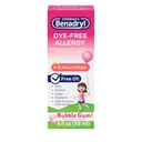 Kinderen Benadryl Dye-Free Allergie Relief Liquid + 12,5 mg Difenhydramine HCl, Antihistamine Allergie Geneeskunde voor kinderen helpt Relieve Runny neus & niezen, Bubble Gum Flavor, 4 fl. oz