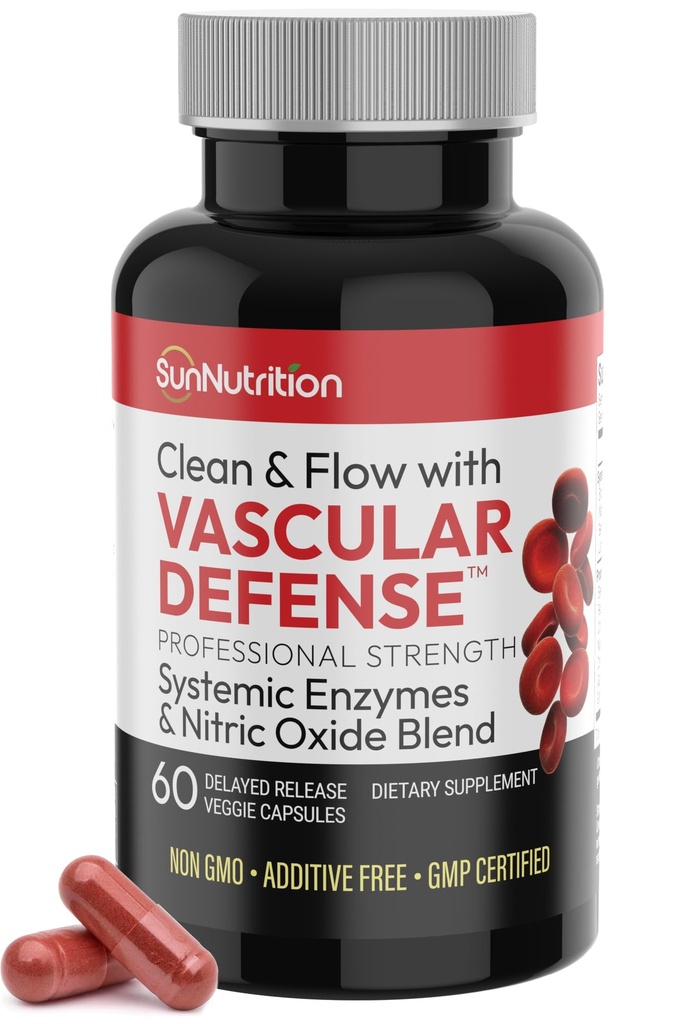 Nattokinasesupplement Nitric Oxide Capsules Beetwortelextract Hoge Potentie Lumbrokinase & Bromelaine Systemische Enzymen Nitric Oxide Blend Clean & Flow Bloedvatverdediging 60 Caps 30 porties