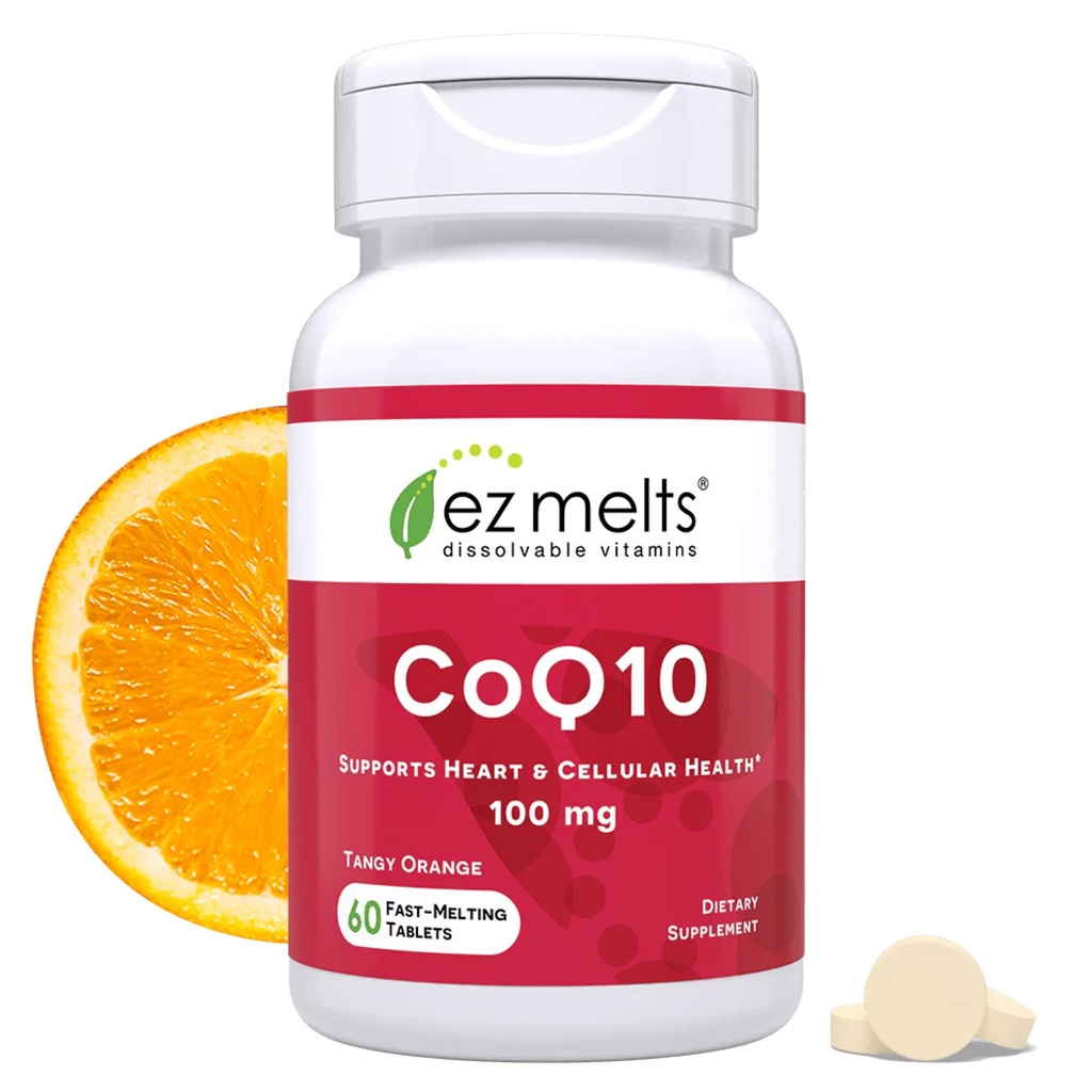 EZ Melts Dissolvable CoQ10 Supplément 100 mg, sans sucre, 2 mois d'approvisionnement - 1 paquet
